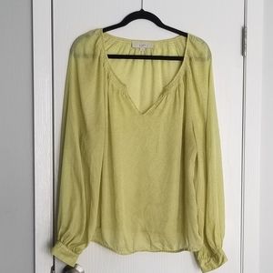 Ann Taylor Loft Chartreuse Top